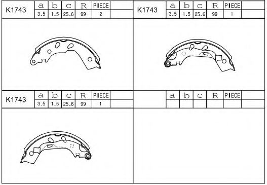 ASIMCO K1743 Brake Shoe Set